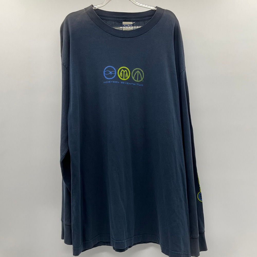 Vintage Ocean Pacific Long Sleeve Shirt XL Navy Blue Surf Skater Grungecore Y2K